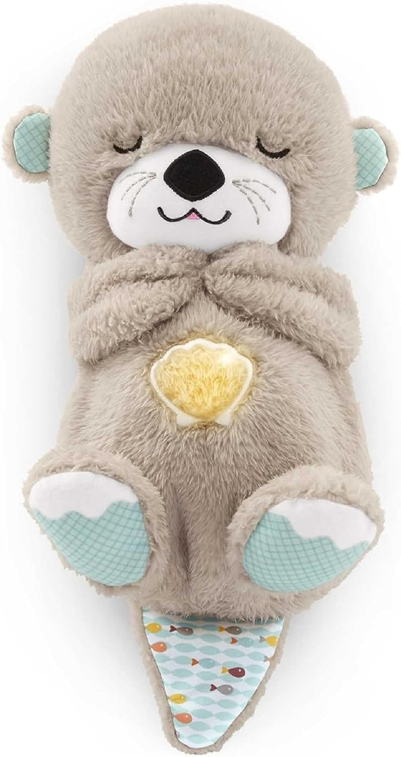 Fisher-Price Ma Loutre Câlins Bonne Nuit Peluche, Peluche Veilleuse Bébé Musicale et Lumineuse, Veilleuse Doudou Bruit Blanc
