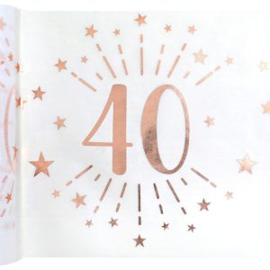 CHEMIN DE TABLE  ETINCELANT AGE 40 ANS METAL ROSE GOLD
