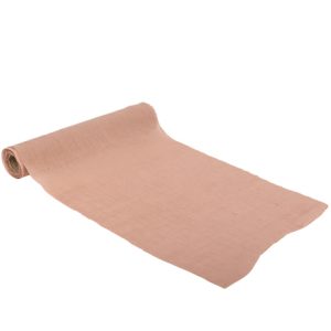 CHEMIN DE TABLE MOUSSELINE VIEUX ROSE 28 CM X 5 M LAVABLE