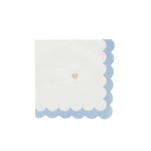 Serviette Bleu/Blanc/Or – Lot de 16