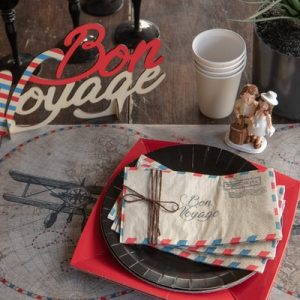 Serviette Thème Voyage – Lot de 20