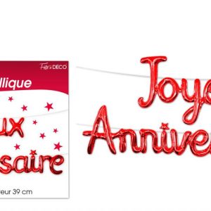 GUIRLANDE BALLON “JOYEUX ANNIVERSAIRE” ROUGE 4.5 M