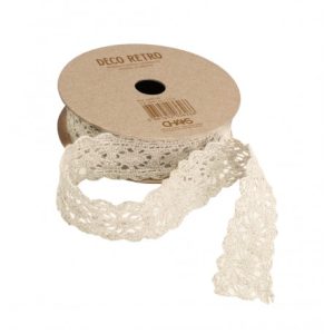 RUBAN COTON DENTELLE IVOIRE 2CMX2M